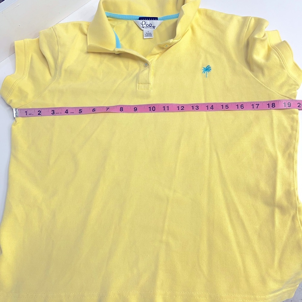 Vintage Lilly Pulitzer shrunken textured polo shirt Pima cotton blend imperfect - Picture 6 of 12